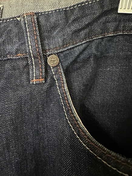 Anchor Blue Jeans Mens Size 36/30 Wide Leg Dark Wash 5 Pocket Retro Grunge Y2K - Picture 6 of 16